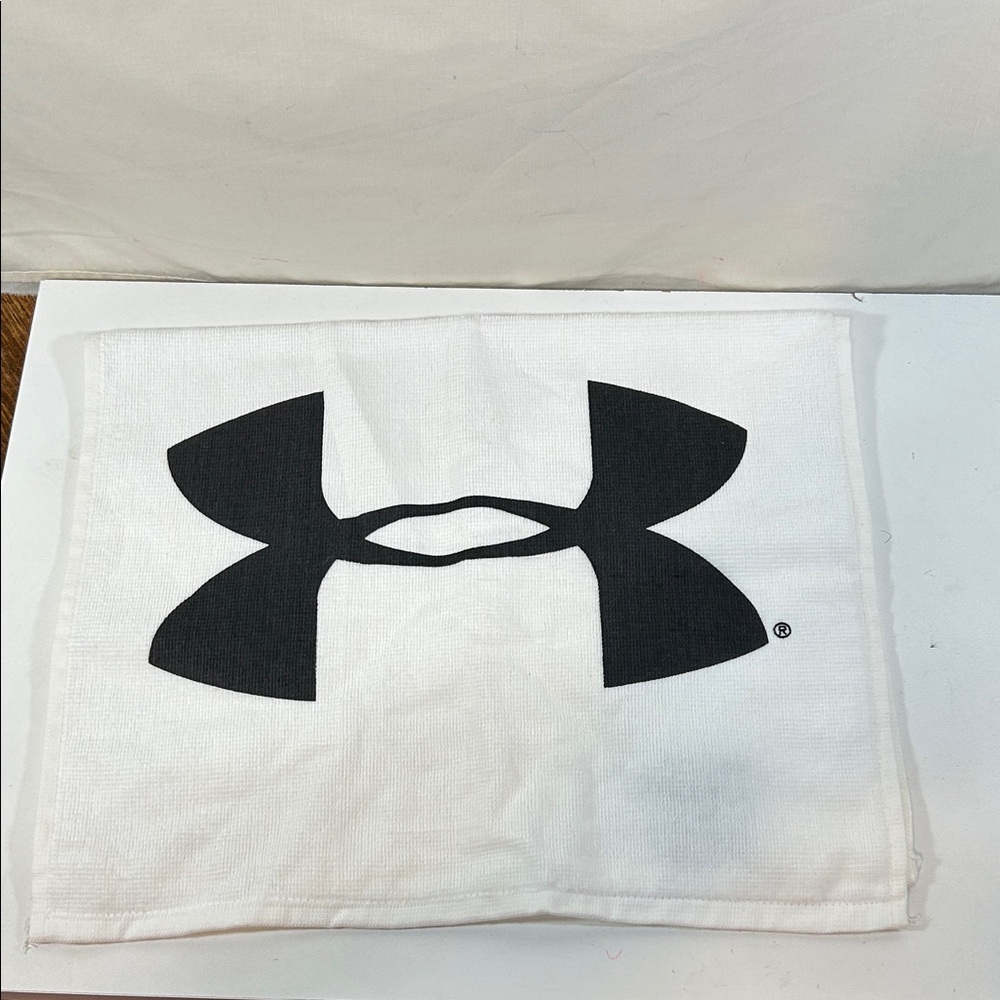 Under Armour Towel with Black Logo on White